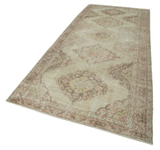 Handmade Vintage Area Rug - Zile Beige Wool Cotton Blend Soft Vintage Carpet 4'9"x12'