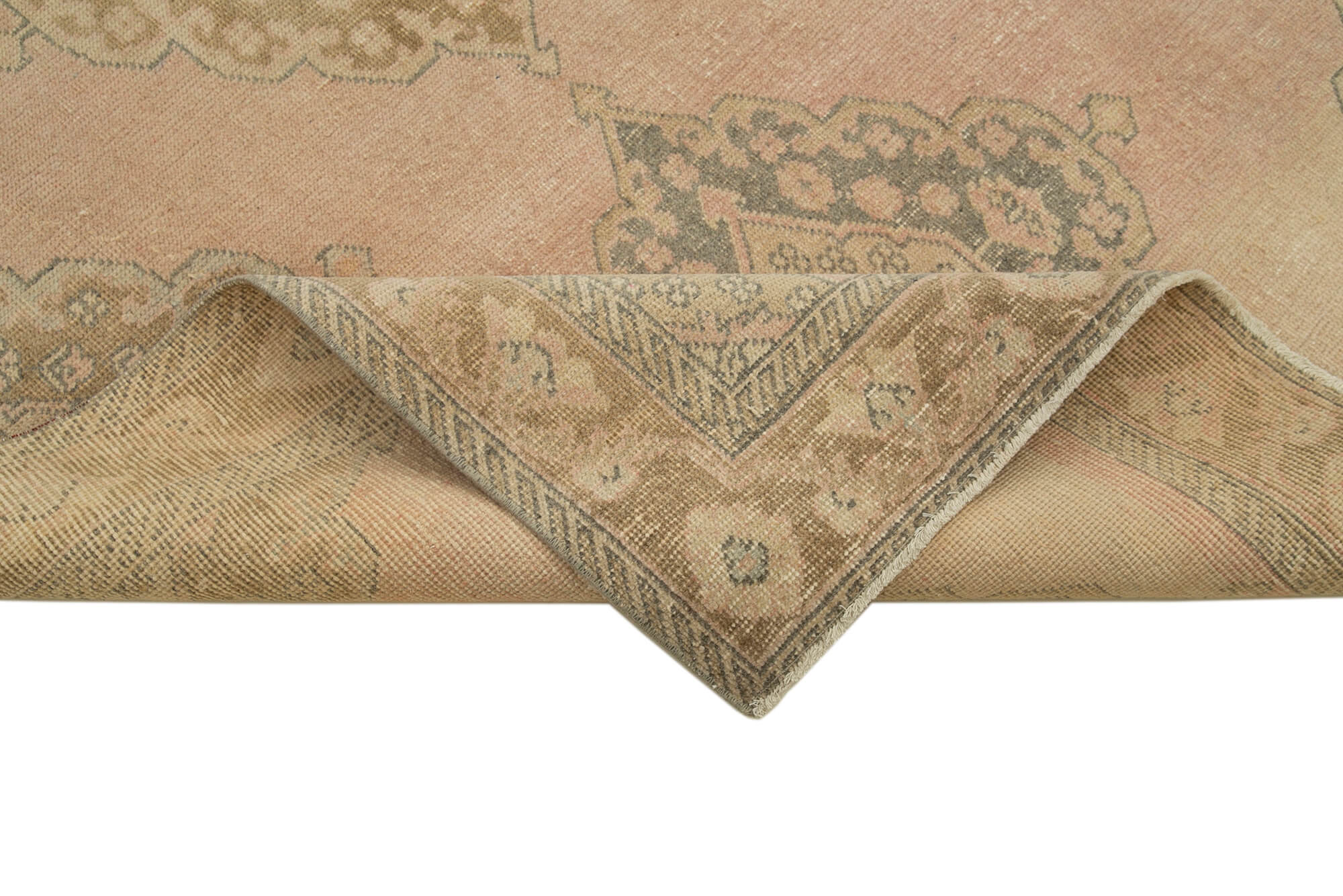 Handmade Wool Area Rug – Beige Wool Carpet | Vintage Cotton Rug 4'7'' x 12'10''