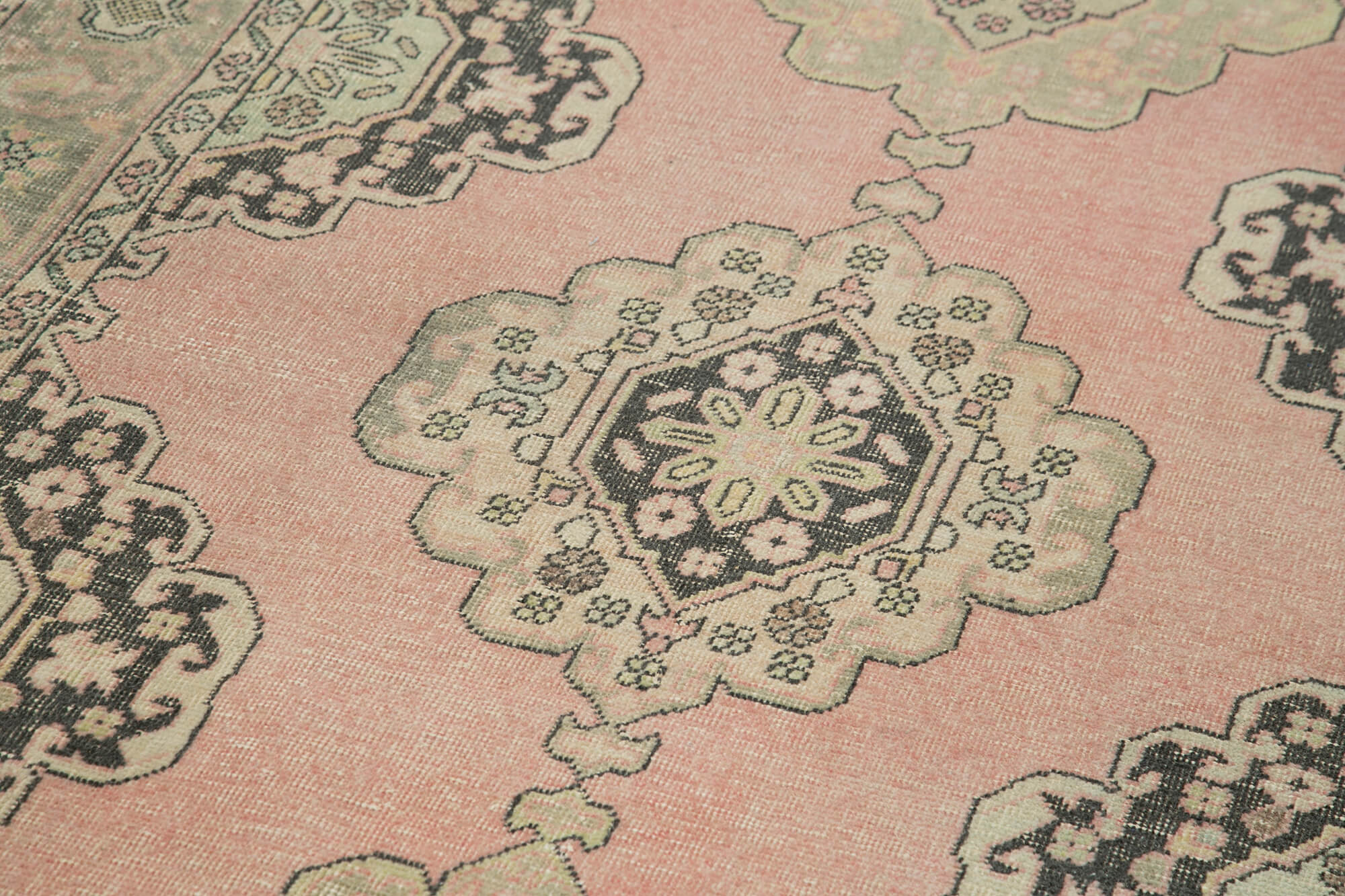 Handmade Vintage Area Rug - Beige Wool Carpet, Turkish Hand Knotted Cotton Blend 4'7''x12'8''