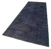 Handmade Vintage Area Rug - Purple Cotton Wool 4x12 Turkish Carpet