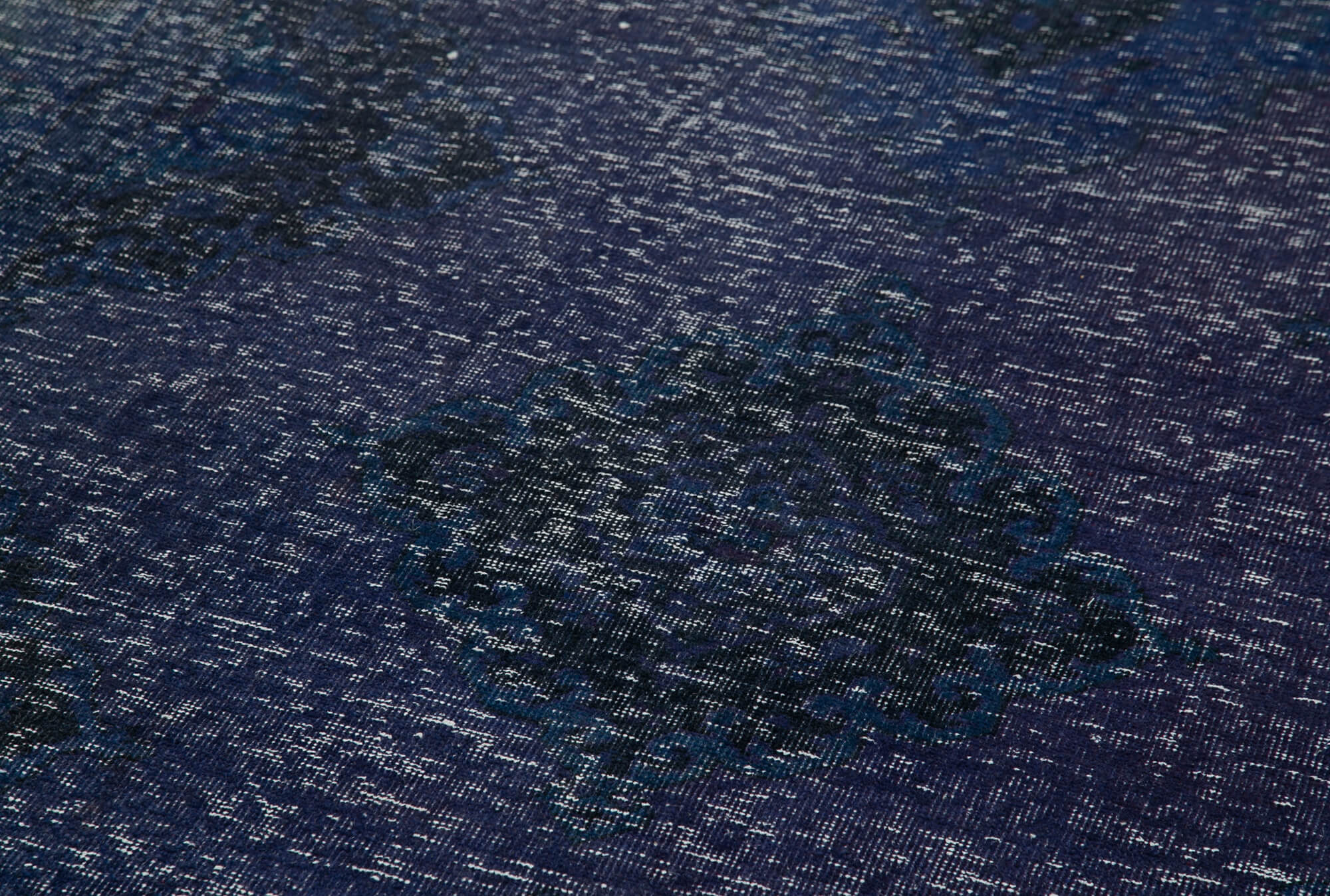 Handmade Vintage Area Rug - Purple Cotton Wool 4x12 Turkish Carpet