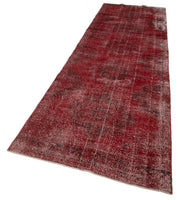 Vintage Wool Area Rug - Handmade Cotton Rug Red Turkish Hand Knotted Carpet 3'8''x13'1''
