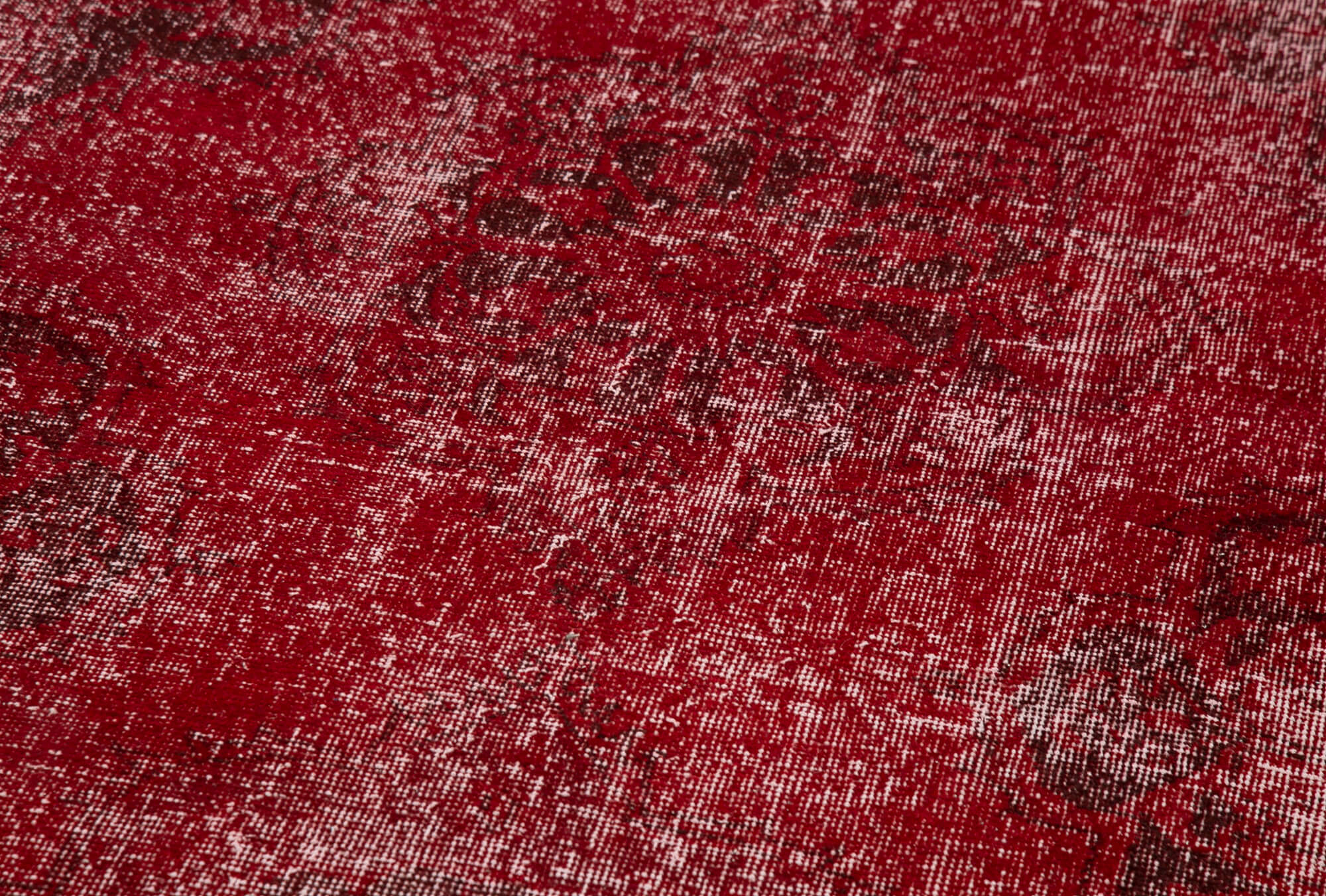 Vintage Wool Area Rug - Handmade Cotton Rug Red Turkish Hand Knotted Carpet 3'8''x13'1''