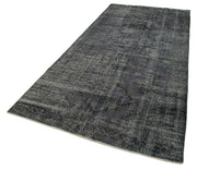 Handmade Wool Area Rug - Vintage Cotton Rug Grey 4'10'' x 11'1'' Classic Turkish Wool