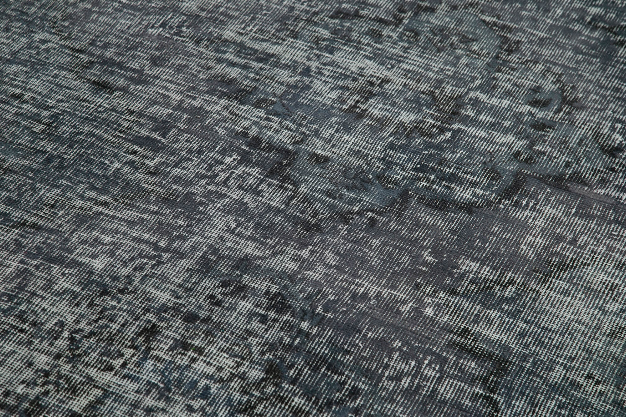 Handmade Wool Area Rug - Vintage Cotton Rug Grey 4'10'' x 11'1'' Classic Turkish Wool