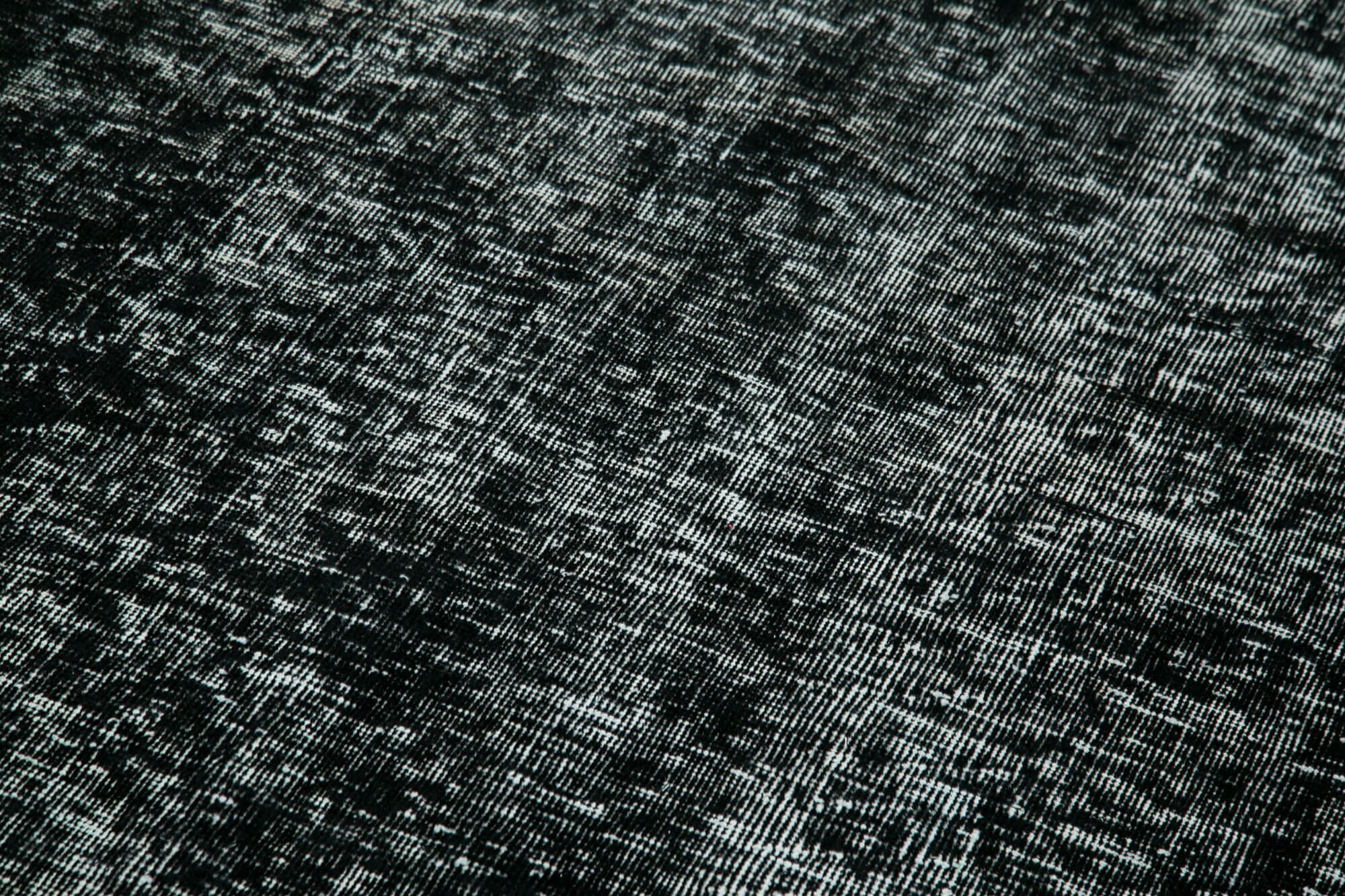 Handmade Wool Area Rug - Black Vintage Rug 4'8'' x 11'4'' | Durable Cotton Weave