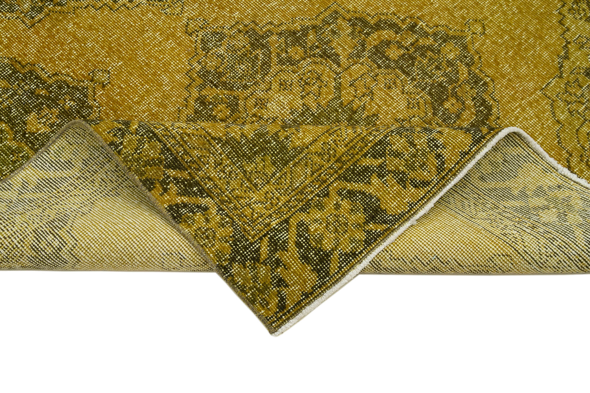 Vintage Cotton Wool Rug - Handmade Area Rug 4'4'' x 13'0'' | Turkish Wool Carpet