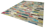 Handmade Area Rug - Kirk Yama Pink Patchwork Cotton Wool Carpet 9'11''x13'5''