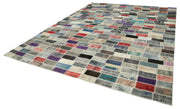 Handmade Wool Area Rug – Pink Patchwork Carpet Cotton Wool Rug 10'1''x13'1''