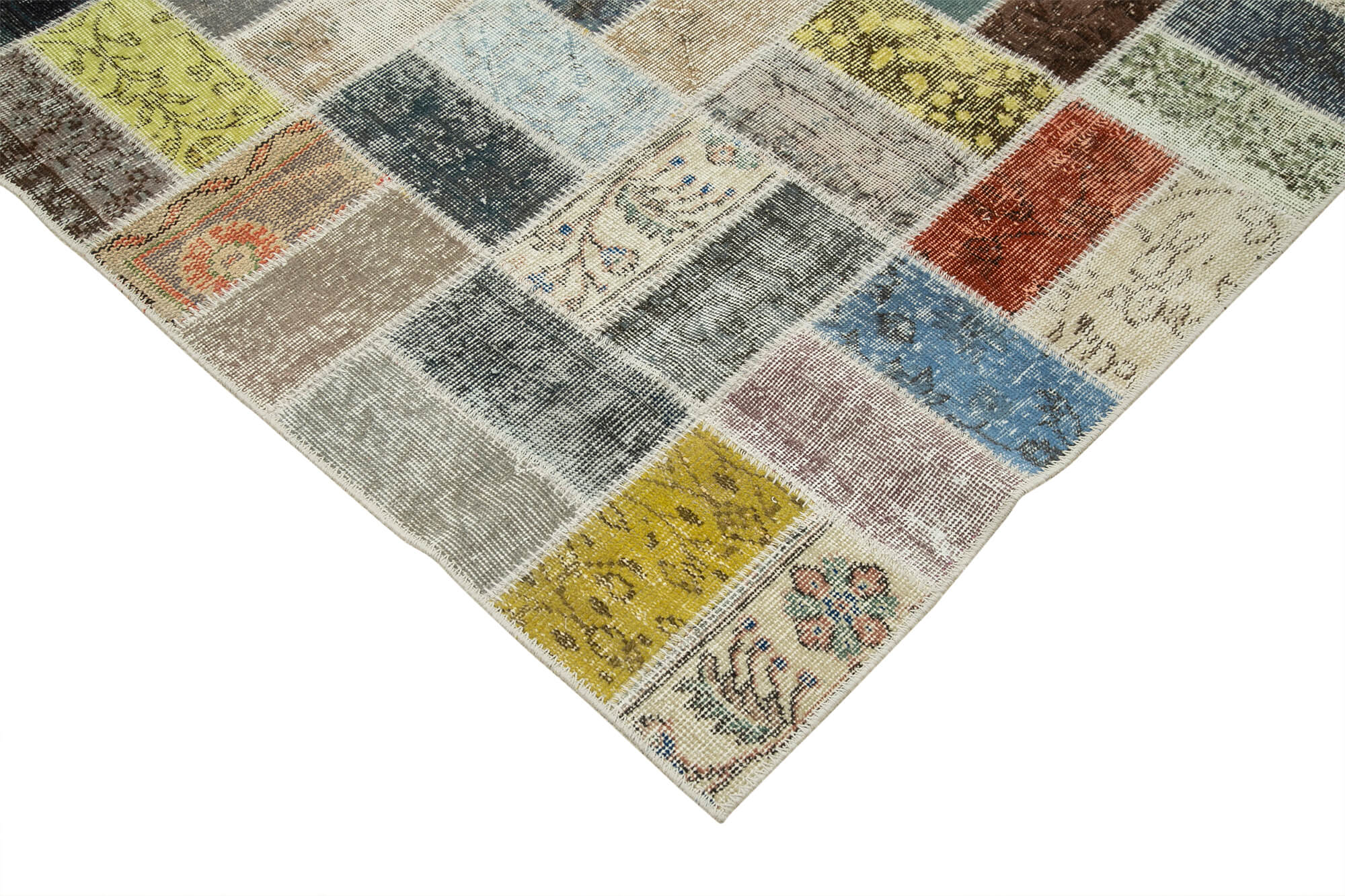 Kirk Yama Pink Patchwork Cotton Wool Handmade Area Rug 9'7'' x 13'6''