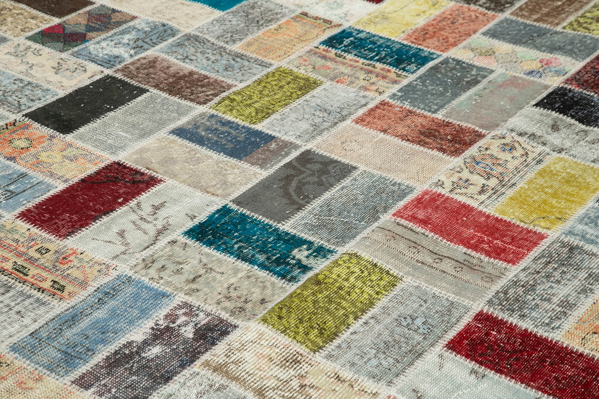 Kirk Yama Pink Patchwork Cotton Wool Handmade Area Rug 9'7'' x 13'6''