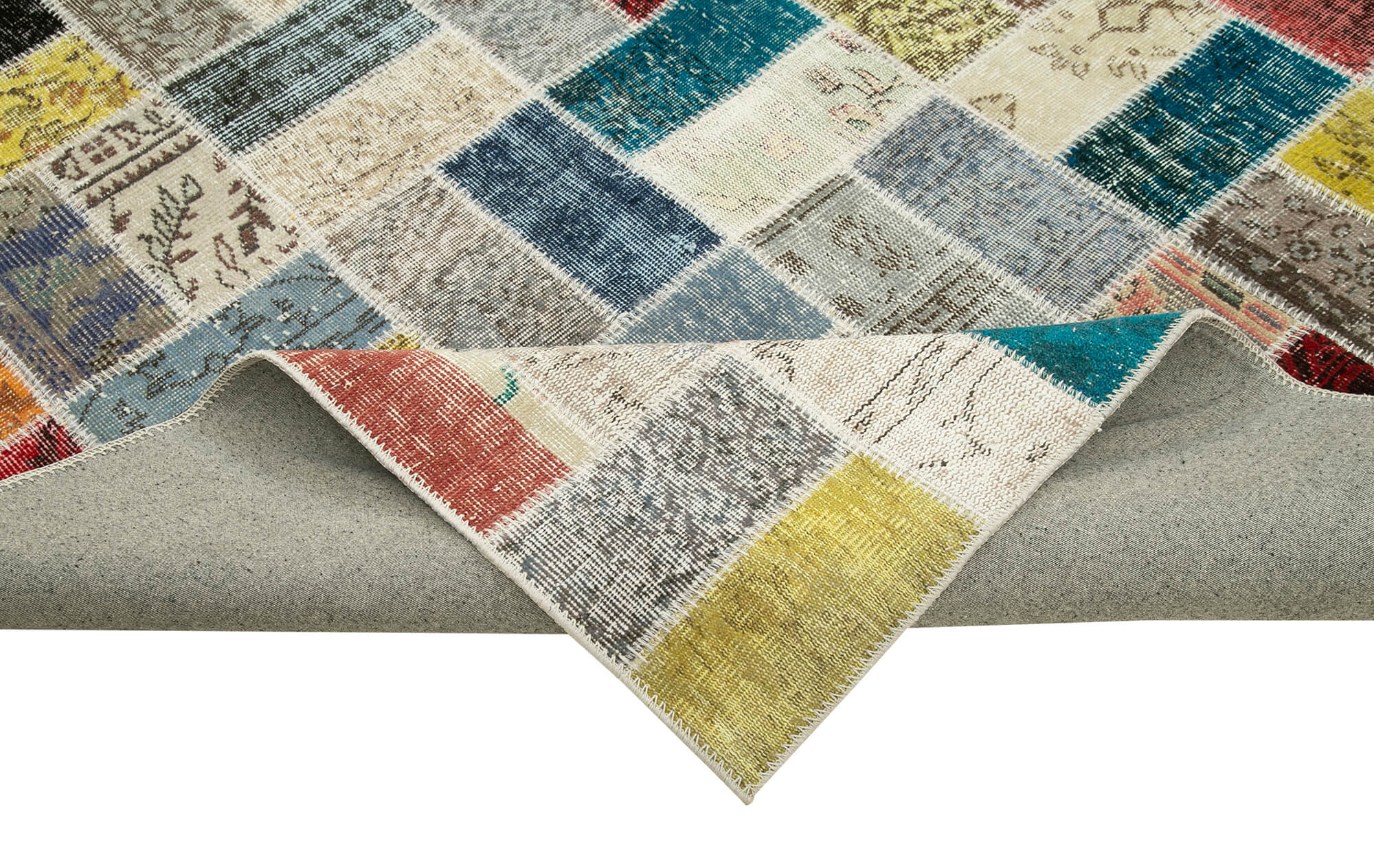 Kirk Yama Pink Patchwork Cotton Wool Handmade Area Rug 9'7'' x 13'6''