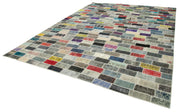 Handmade Area Rug | Pink Patchwork Rug 10'x13'6" - Vintage Wool Carpet by Agacan