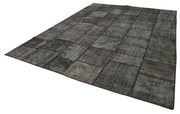 Handmade Area Rug - Kirk Yama Black Patchwork Cotton Wool Carpet 9'11''x13'2''