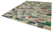 Kirk Yama Pink Patchwork Cotton Wool Handmade Area Rug 9'10'' x 12'8''
