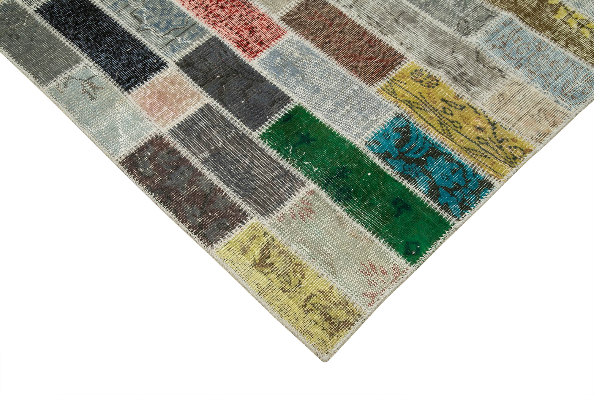 Kirk Yama Pink Patchwork Cotton Wool Handmade Area Rug 9'10'' x 12'8''