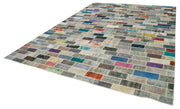 Handmade Patchwork Area Rug | Vintage Turkish Rug Cotton Wool Soft Floor Covering