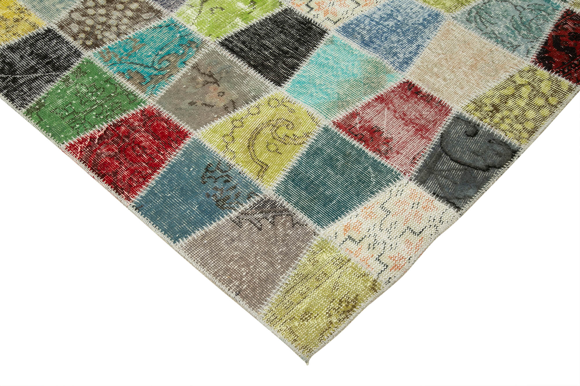 Handmade Patchwork Rug – Kirk Yama Grey Cotton Wool Area Rug 10'1''x13'2''