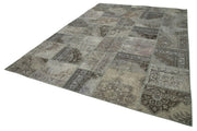 Handmade Patchwork Rug - Kirk Yama Grey Cotton Wool Carpet 8'3''x11'8''