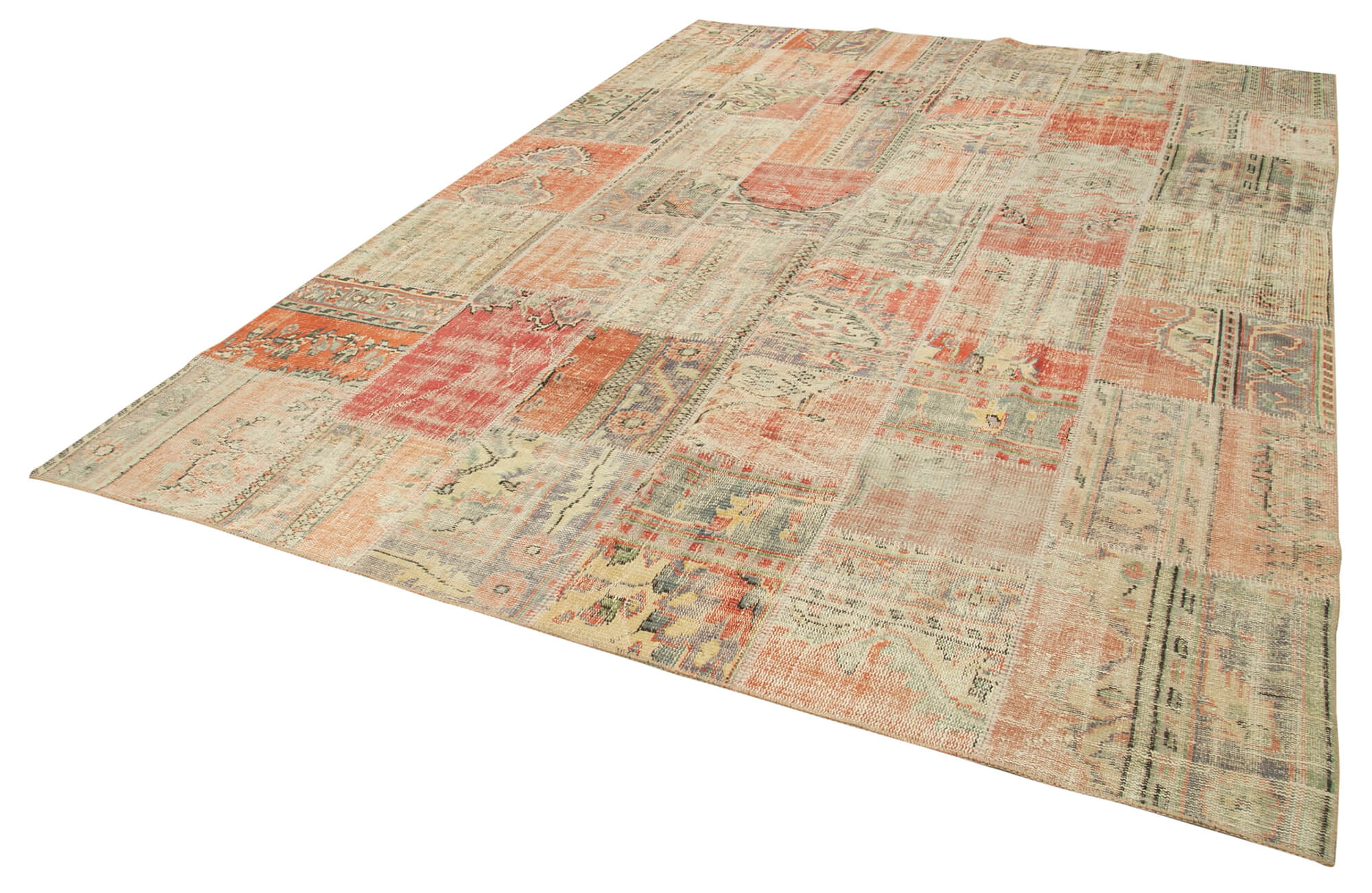 Handmade Patchwork Rug - Kirk Yama Grey Area Rug 8'5''x11'8'' Cotton Wool Blend