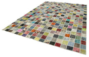 Handmade Patchwork Rug – Kirk Yama Grey Cotton Wool Area Rug 8'5''x11'6''