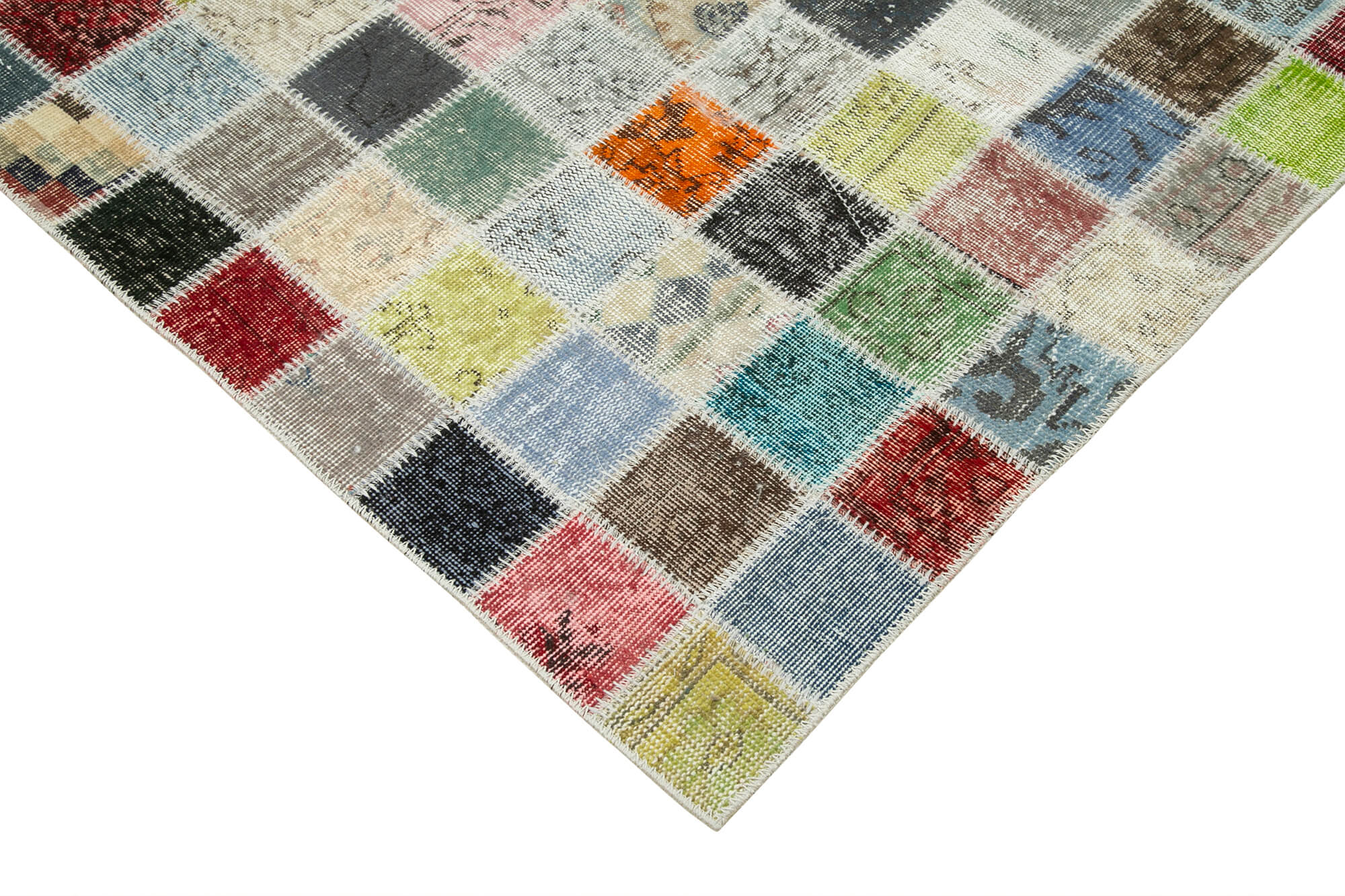 Handmade Patchwork Rug – Kirk Yama Grey Cotton Wool Area Rug 8'5''x11'6''