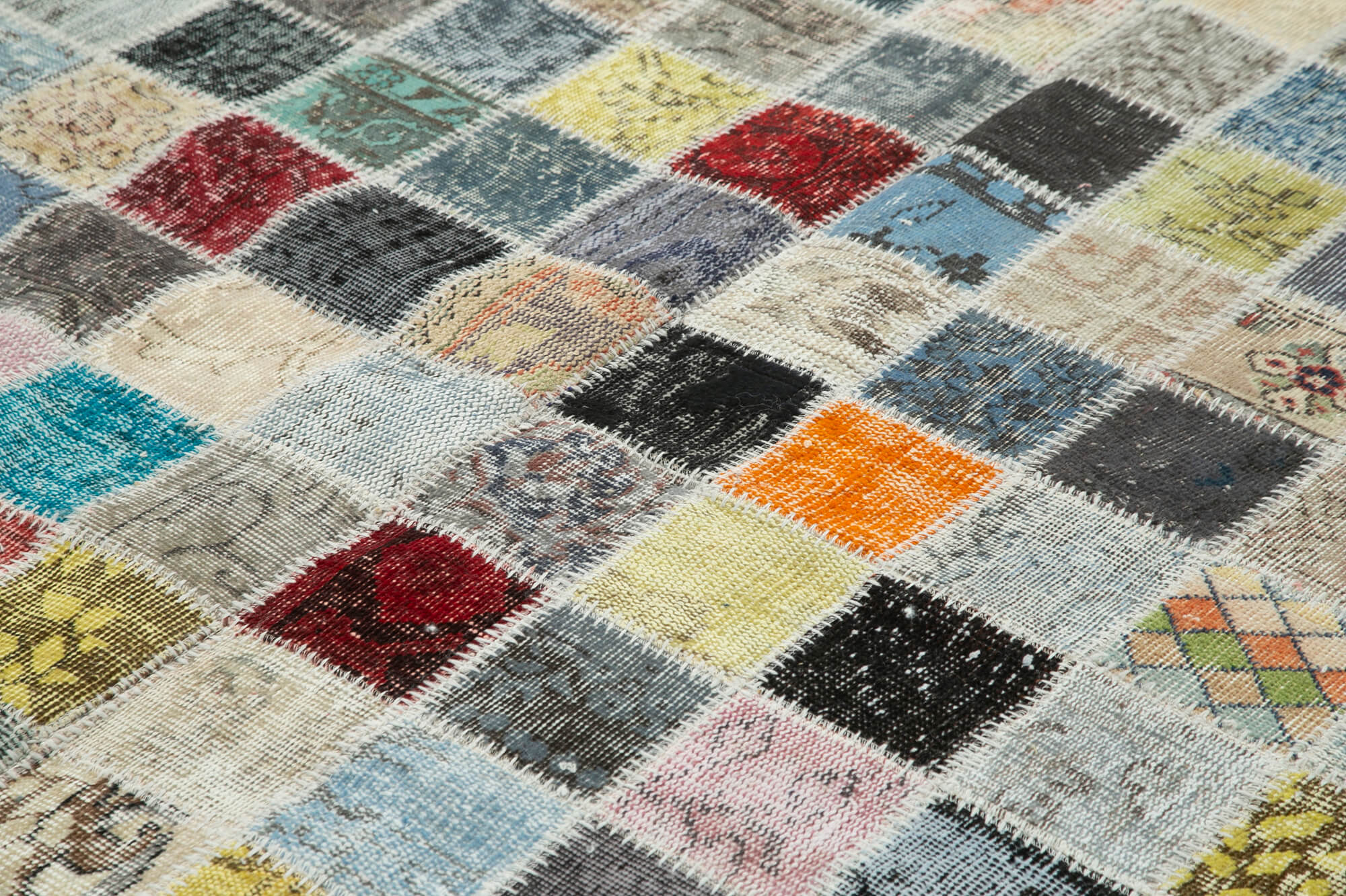 Handmade Patchwork Rug – Kirk Yama Grey Cotton Wool Area Rug 8'5''x11'6''