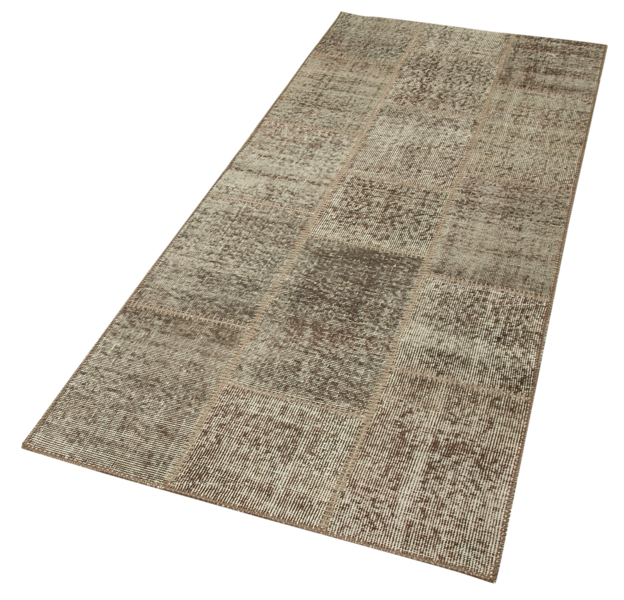 Handmade Area Rug - Kirk Yama Patchwork Cotton Wool Vintage Turkish Carpet 2'10''x6'9''