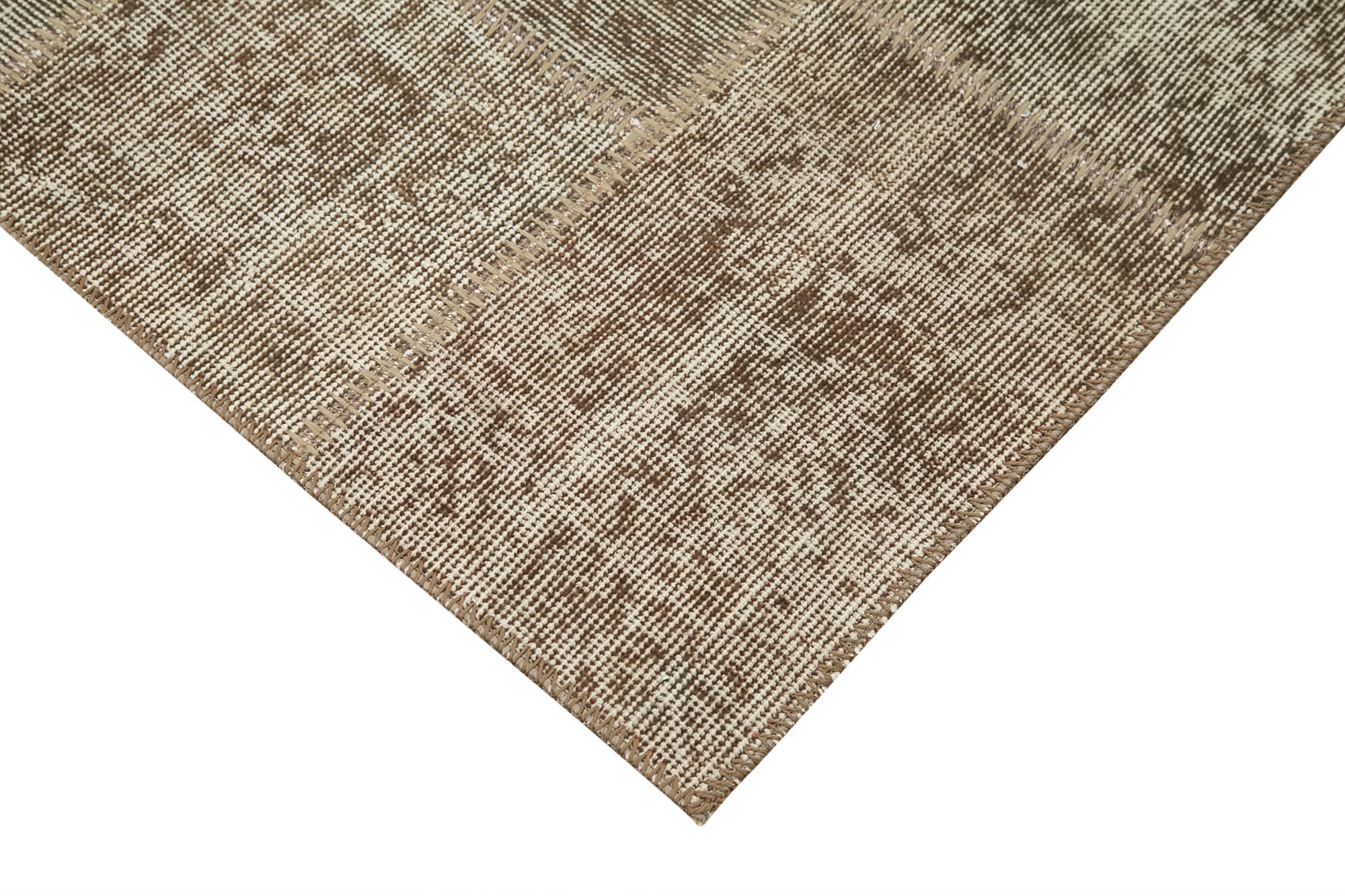 Handmade Area Rug - Kirk Yama Patchwork Cotton Wool Vintage Turkish Carpet 2'10''x6'9''