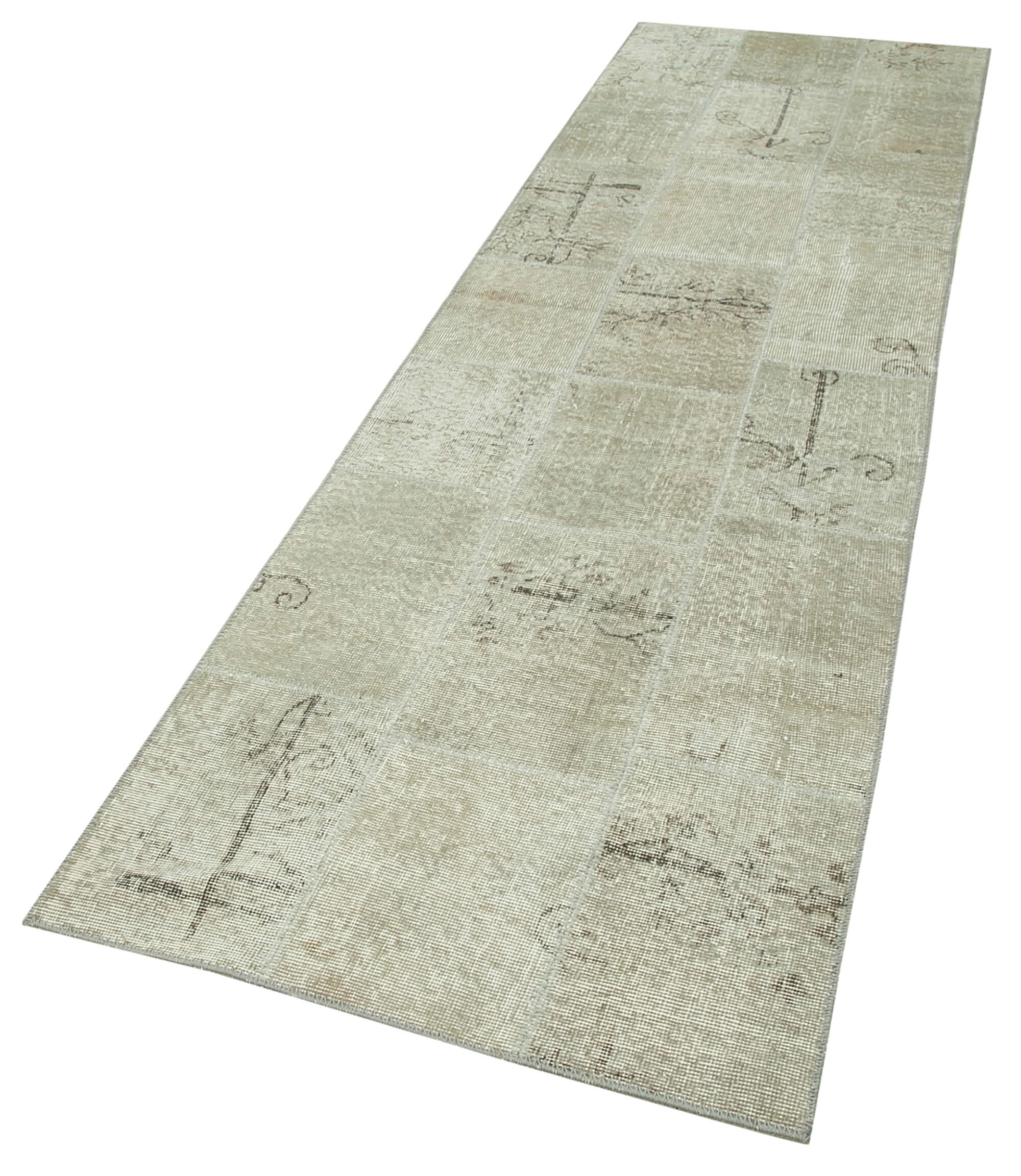 Handmade Patchwork Rug – Kirk Yama Beige Cotton Wool Area Rug 2'10''x9'11''