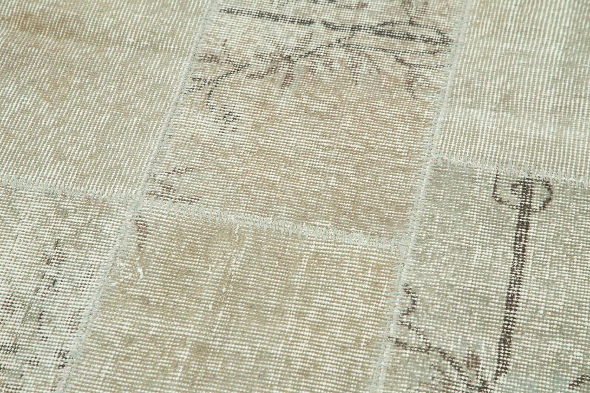 Handmade Patchwork Rug – Kirk Yama Beige Cotton Wool Area Rug 2'10''x9'11''