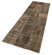 Handmade Patchwork Rug – Brown Patchwork Carpet Cotton Wool Rug 2'9''x9'3''