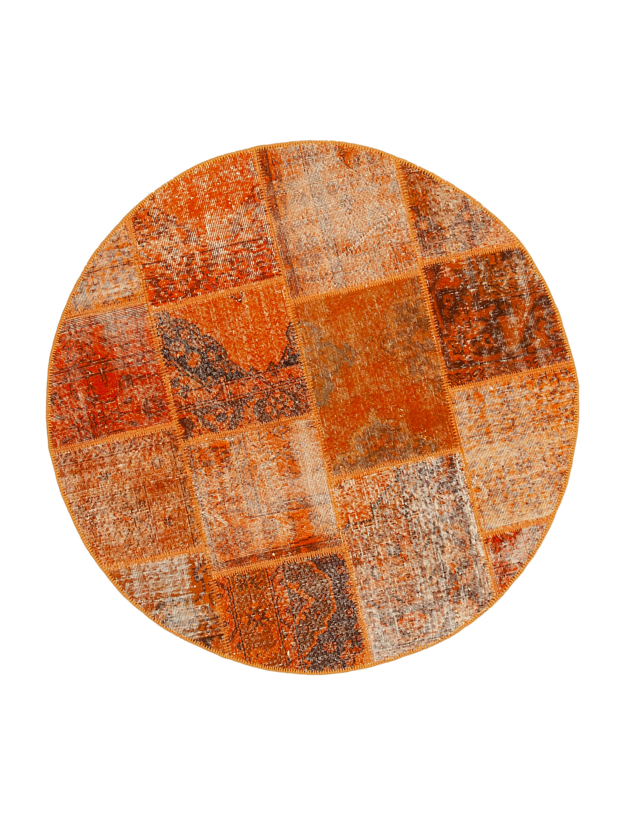 Handmade Patchwork Rug - Kirk Yama 4'11''x4'11'' Turkish Patchwork Rug Cotton Wool