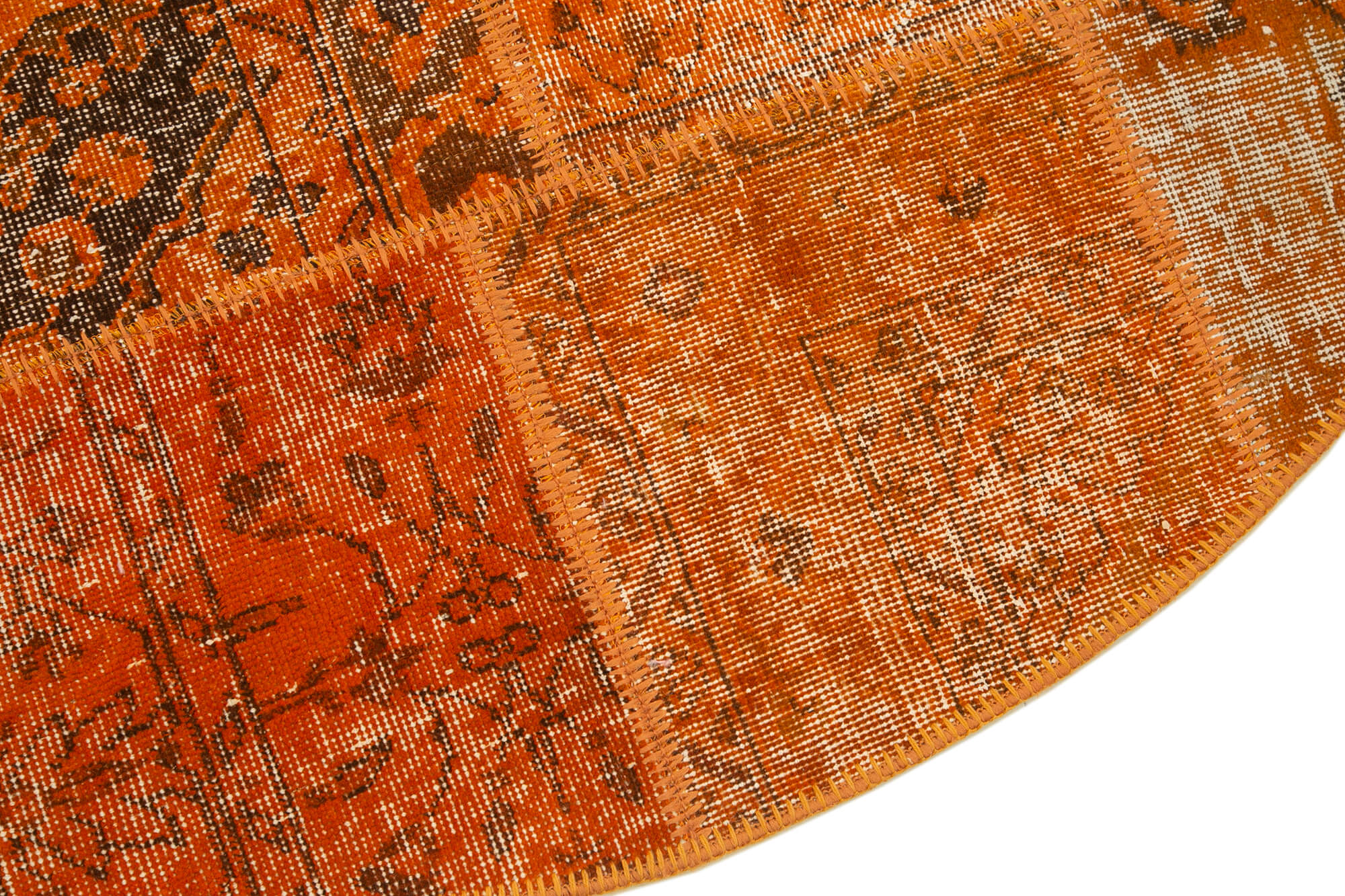 Handmade Patchwork Rug - Kirk Yama 4'11''x4'11'' Turkish Patchwork Rug Cotton Wool
