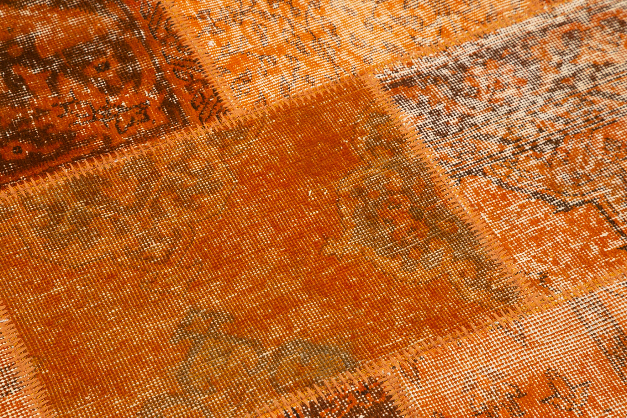 Handmade Patchwork Rug - Kirk Yama 4'11''x4'11'' Turkish Patchwork Rug Cotton Wool