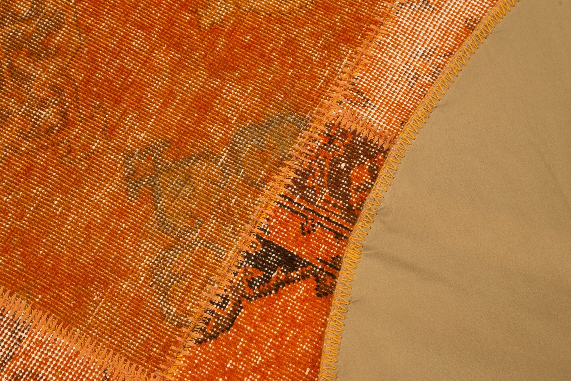 Handmade Patchwork Rug - Kirk Yama 4'11''x4'11'' Turkish Patchwork Rug Cotton Wool