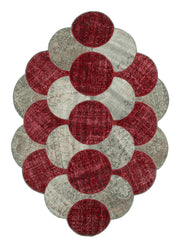 Kirk Yama Grey Patchwork Cotton Wool Handmade Area Rug 5'7'' x 8'8''