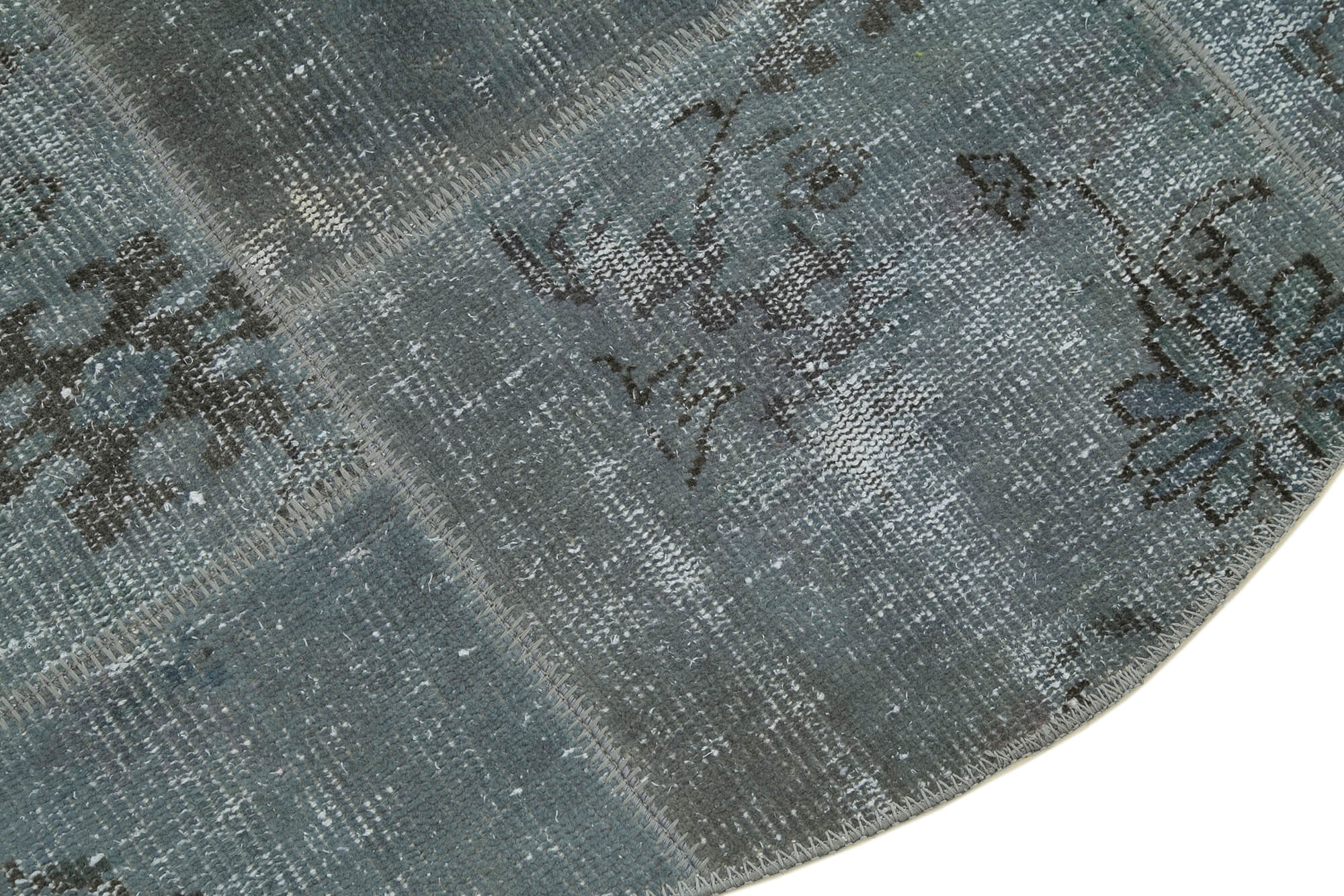 Handmade Patchwork Area Rug | Kirk Yama Grey Cotton Wool Small 4x4 Rug