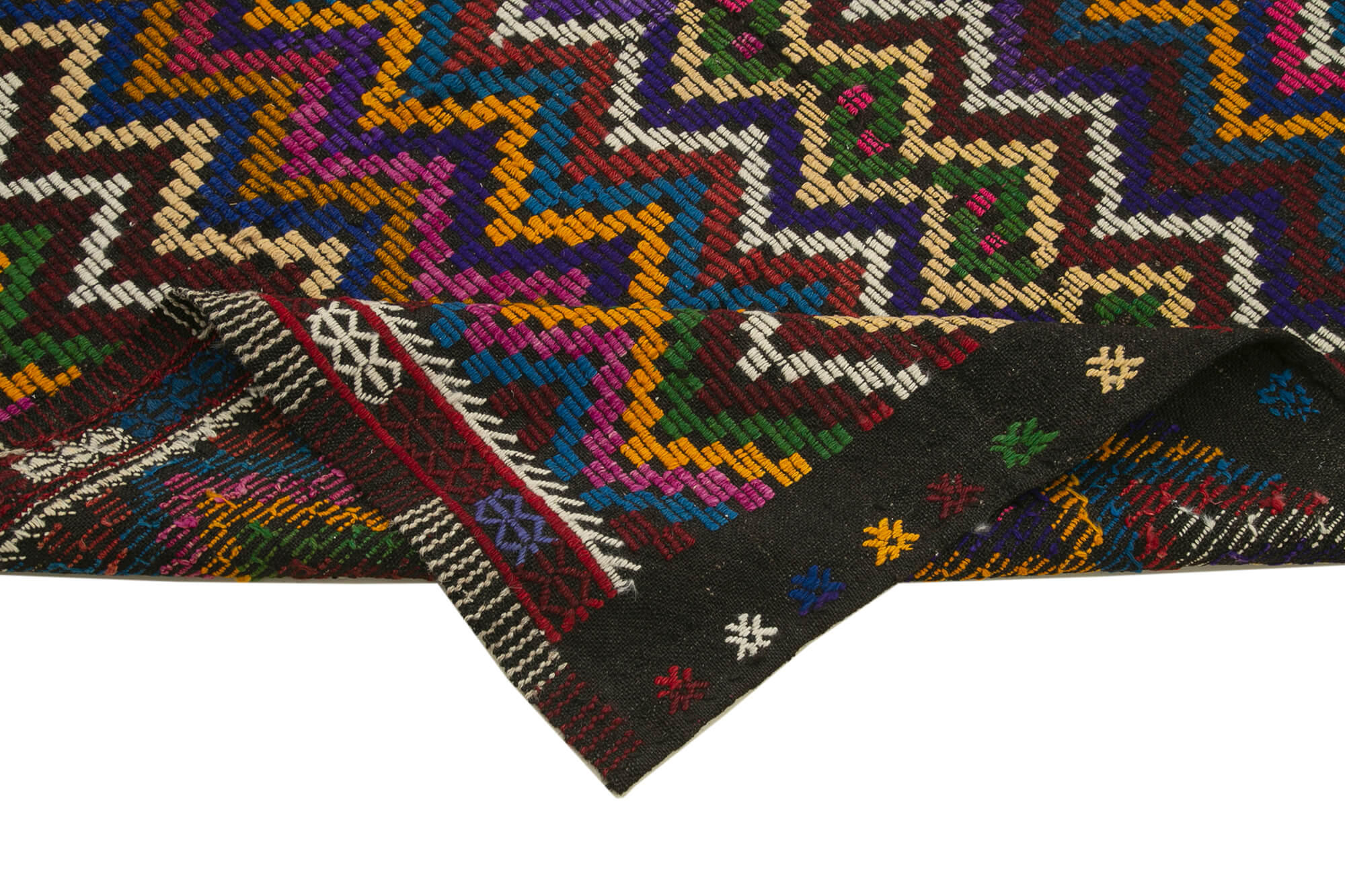 Handmade Wool Area Rug Featuring Geometric Kilim Design | Natural Goat Hair Wool Rug 6x9