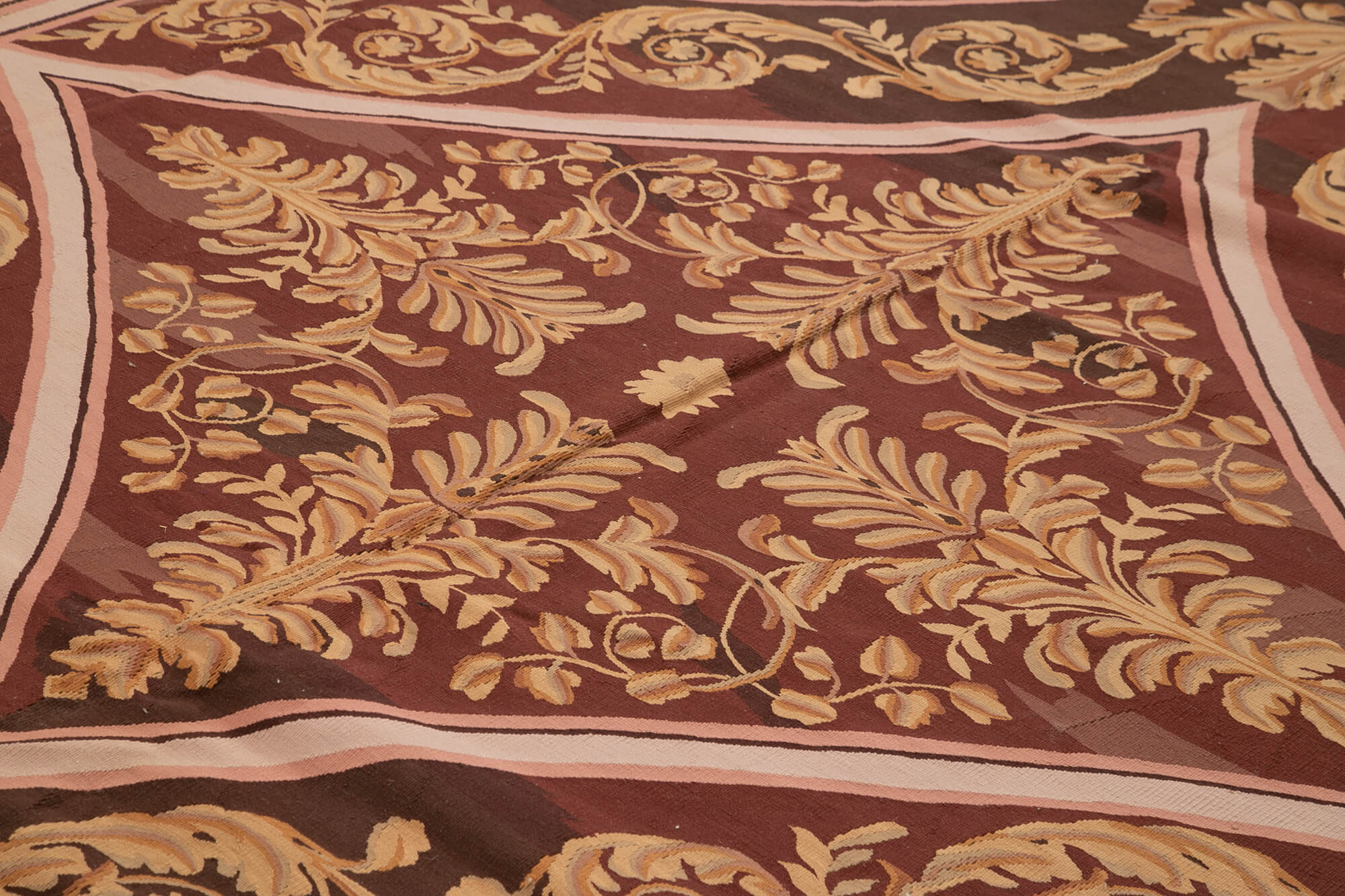 Handmade Wool Area Rug | Hand Woven Carpet with Pink Floral Pattern | Durable Cotton Blend Rug