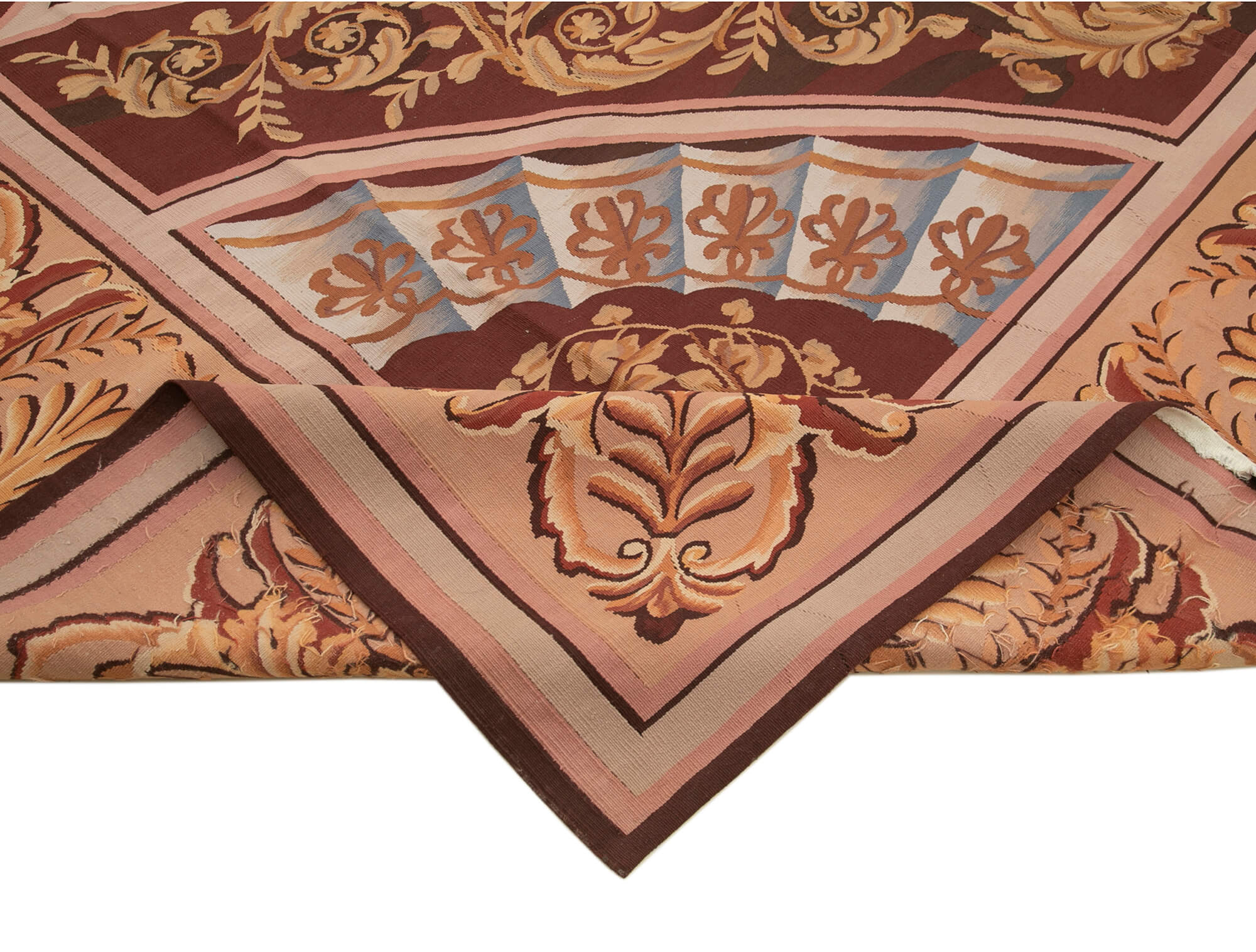 Handmade Wool Area Rug | Hand Woven Carpet with Pink Floral Pattern | Durable Cotton Blend Rug