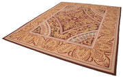 Handmade Area Rug – Pink Floral Cotton Wool Vintage Turkish Carpet 8'9''x11'2''