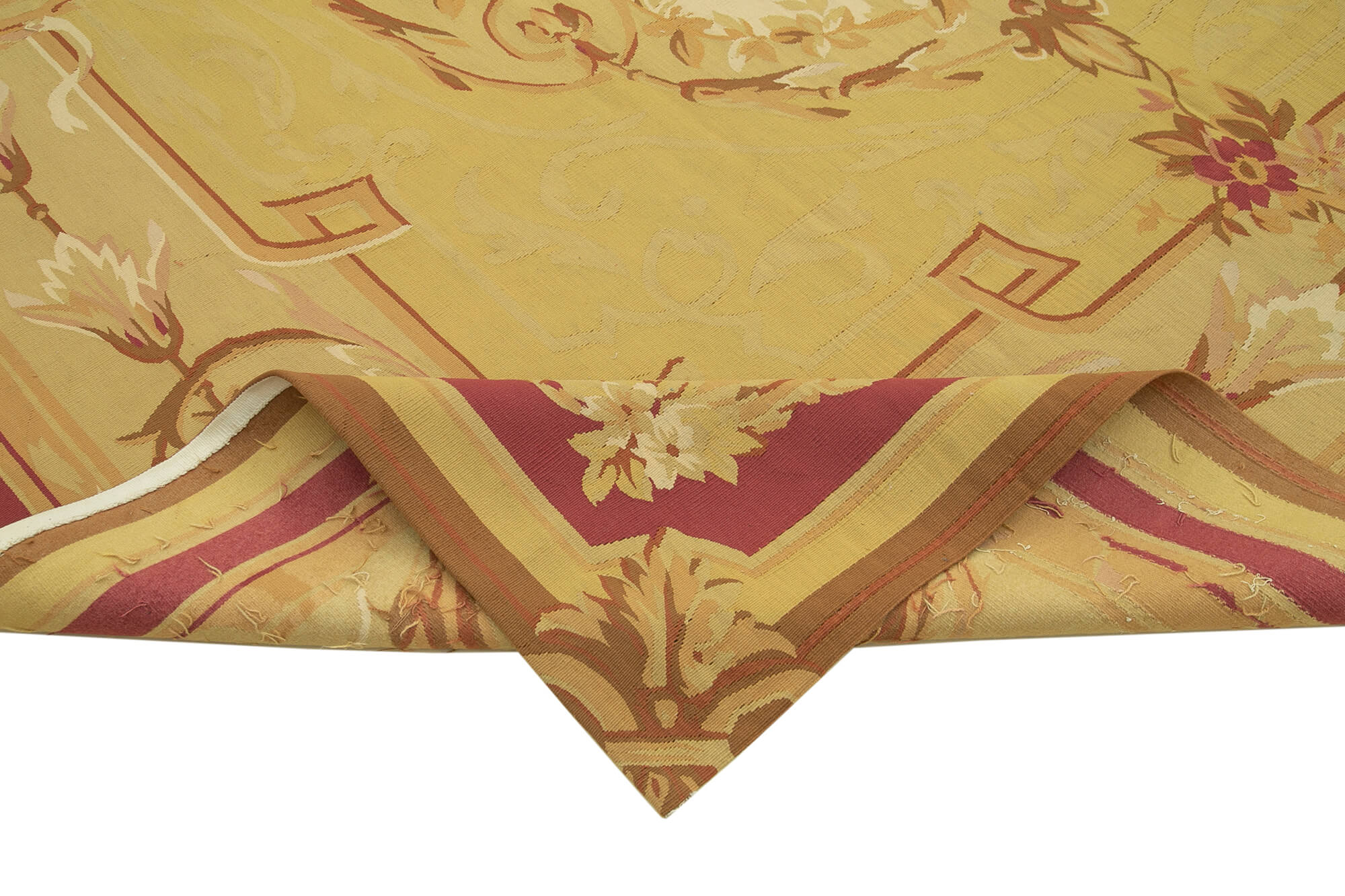 Handmade Wool Area Rug – Vintage Floral Rug With Durable Cotton Weave, 8'9'' x 12'2''