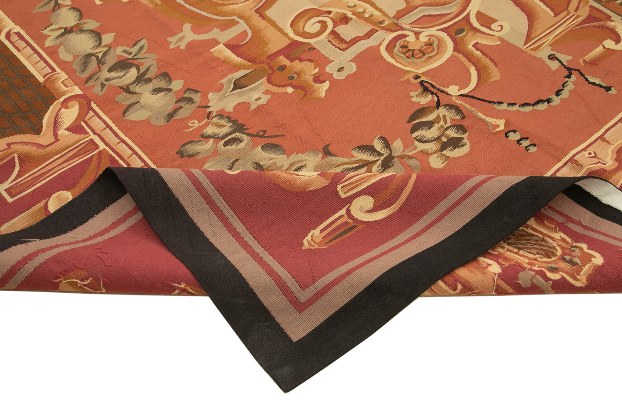 Handmade Floral Area Rug – Pink Floral Vintage Wool Rug, Cotton Wool Carpet 10'x11'