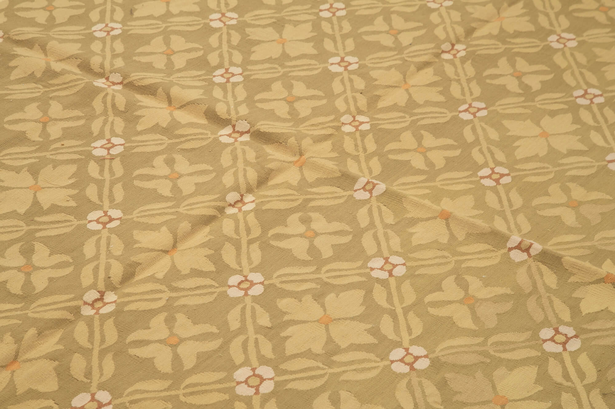 Handmade Wool Area Rug – Vintage Turkish Carpet With Brown Floral Pattern 8'7"x11'11"