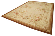 Handmade Wool Area Rug – Beige Floral Cotton Rug | Durable Turkish Wool Carpet 9'10''x14'1''