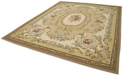 Handmade Wool Area Rug | Vintage Floral Rug, Durable Handwoven Cotton Wool Carpet 8'8''x11'0''