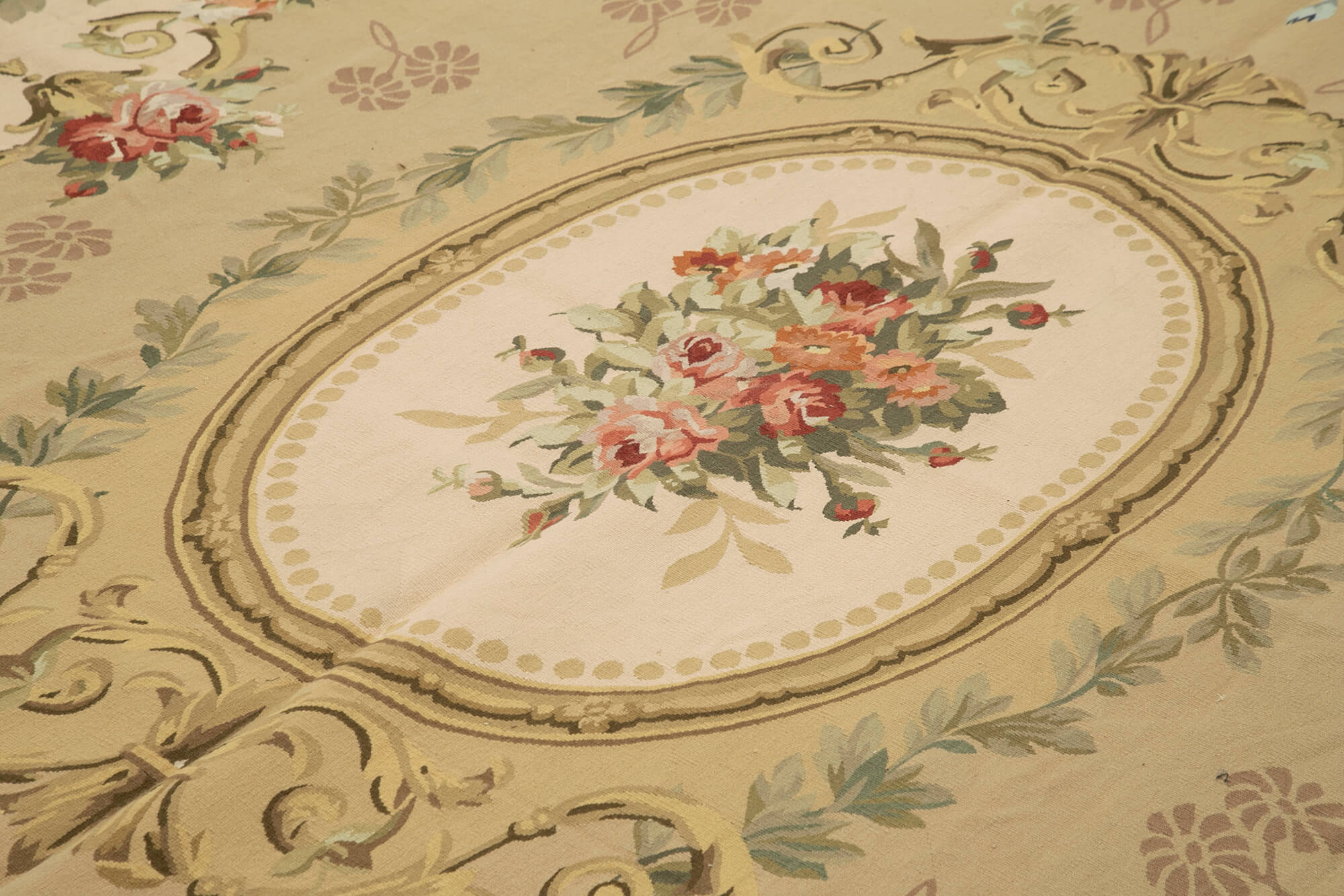 Handmade Wool Area Rug | Vintage Floral Rug, Durable Handwoven Cotton Wool Carpet 8'8''x11'0''