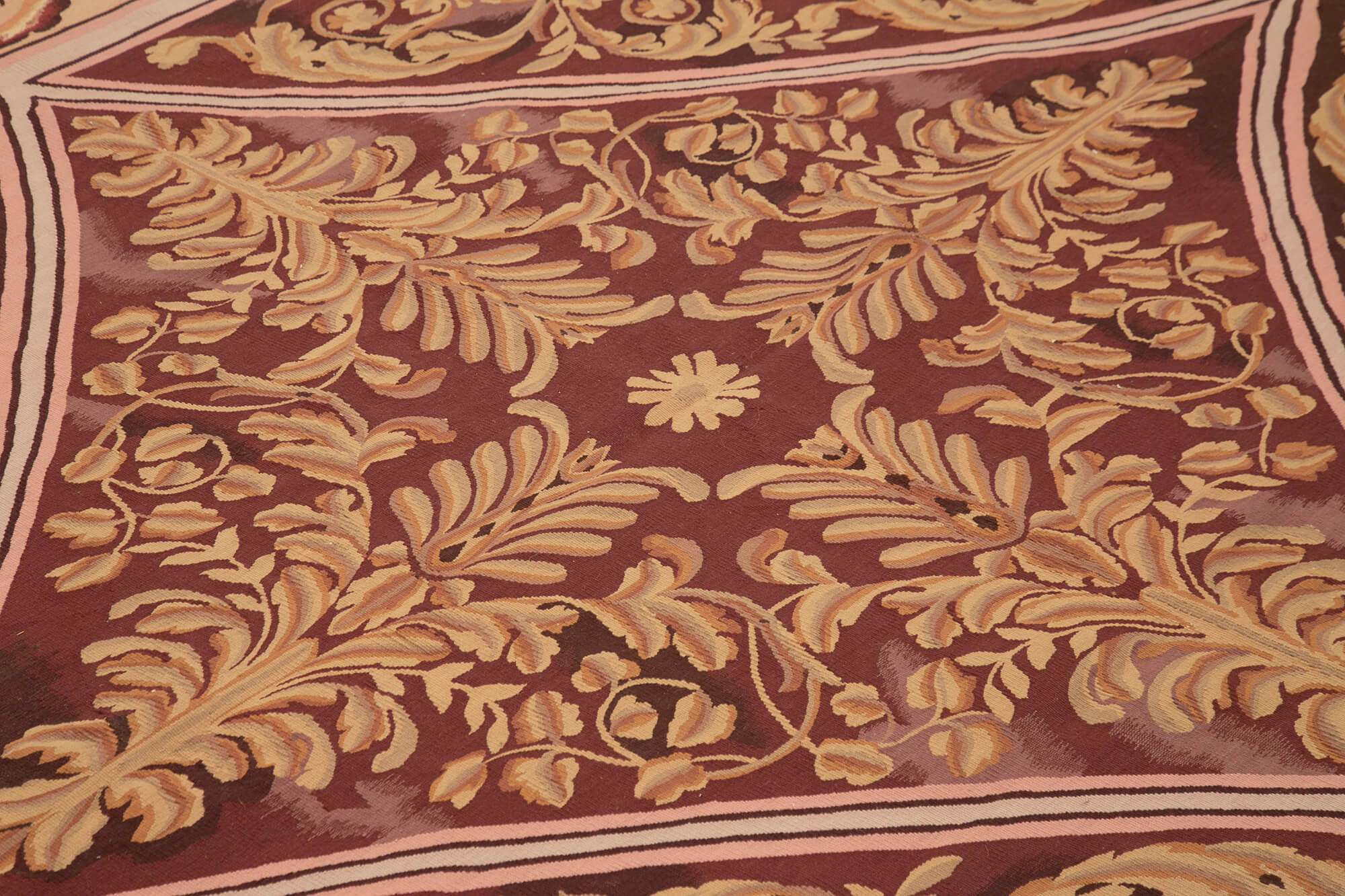 Handmade Wool Area Rug - Pink Floral Design Turkish Hand Knotted Carpet 8'10"x11'1"