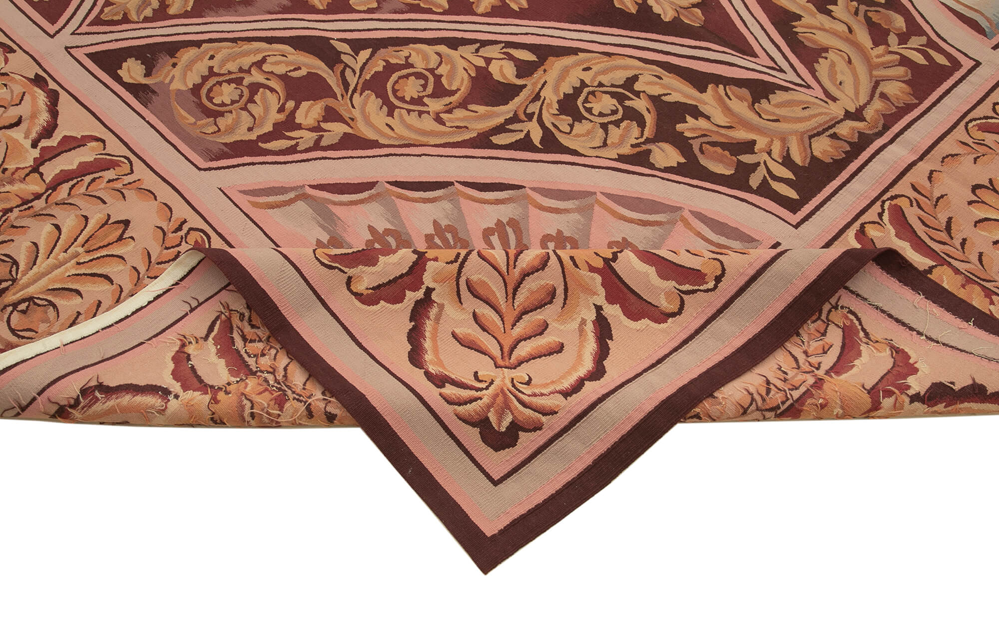 Handmade Wool Area Rug - Pink Floral Design Turkish Hand Knotted Carpet 8'10"x11'1"